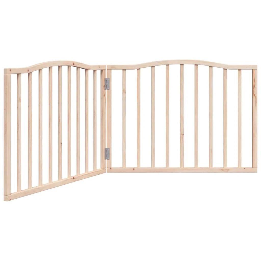 Cancelletto di sicurezza pieghevole per cani 2 pannelli 160 cm legno di pioppo marrone 02_0023040