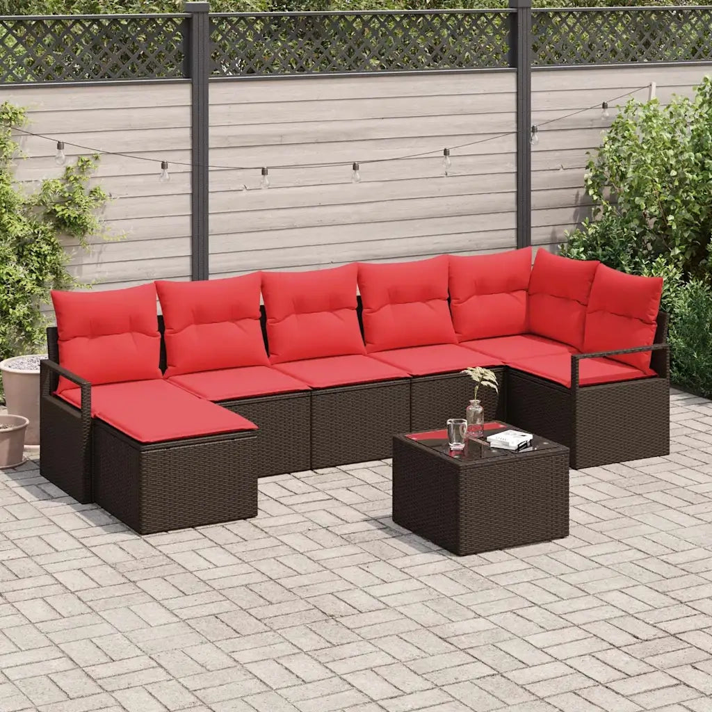 Set di divani 8 pcs Marrone polyrattan 3346484