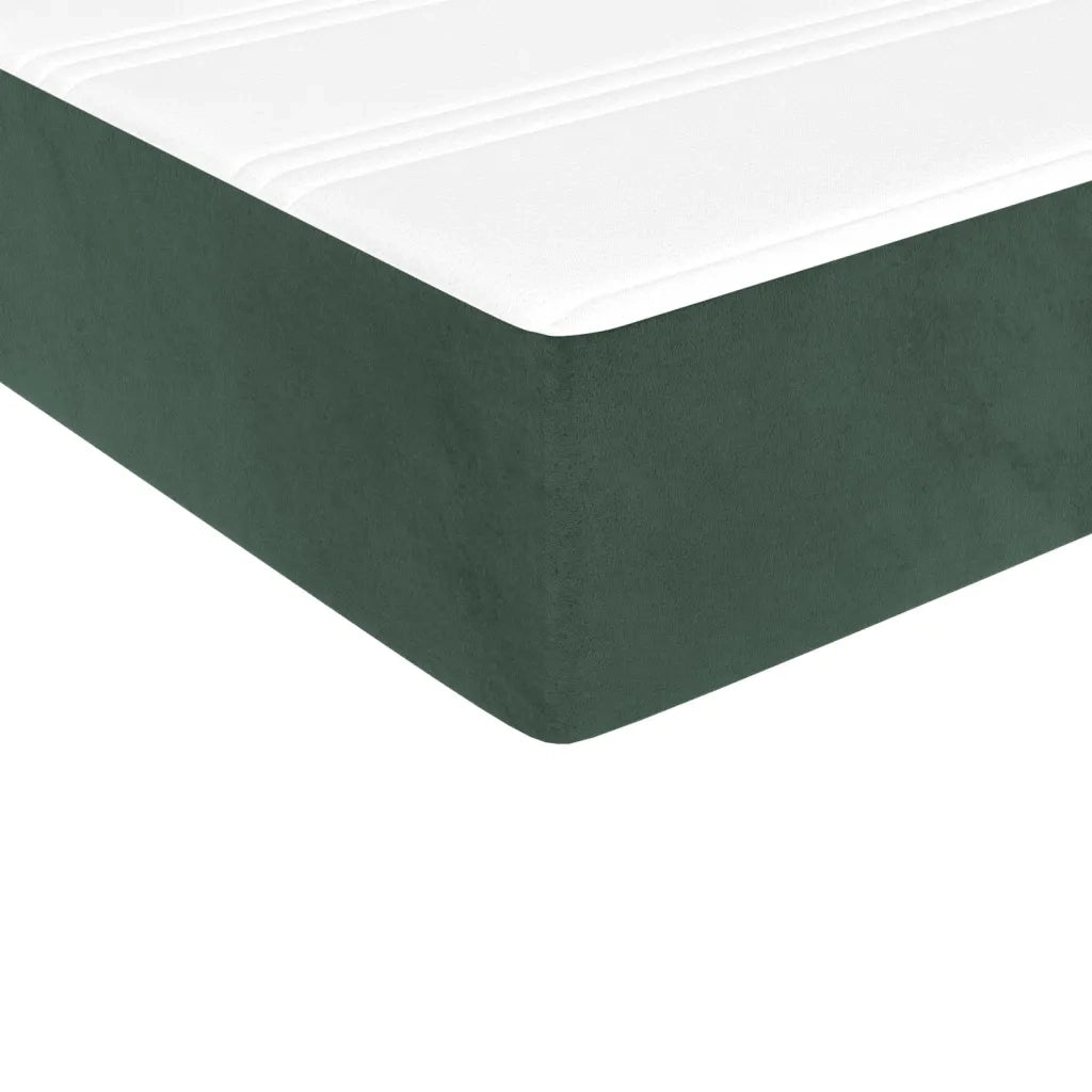 Materasso a Molle Insacchettate Rigidità Media Verde Scuro 120x190x20 cm in Velluto 4007157