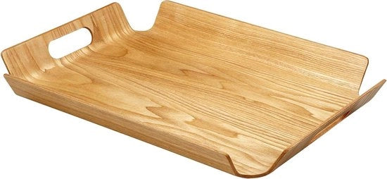 Dienblad in Legno con Maniglie Rettilineo Grande 55x40x5cm con Anti-slip - Tavolo Caffè Decorativo con Dienblad Quadrato 70x70