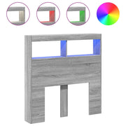 Testiera | Testata con Contenitore a LED Grigio Sonoma 100x17x102 cm