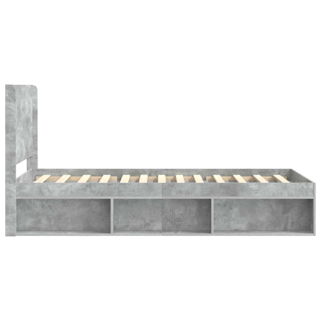 Struttura del letto con stoccaggio e testata Grigio Cemento 3413896