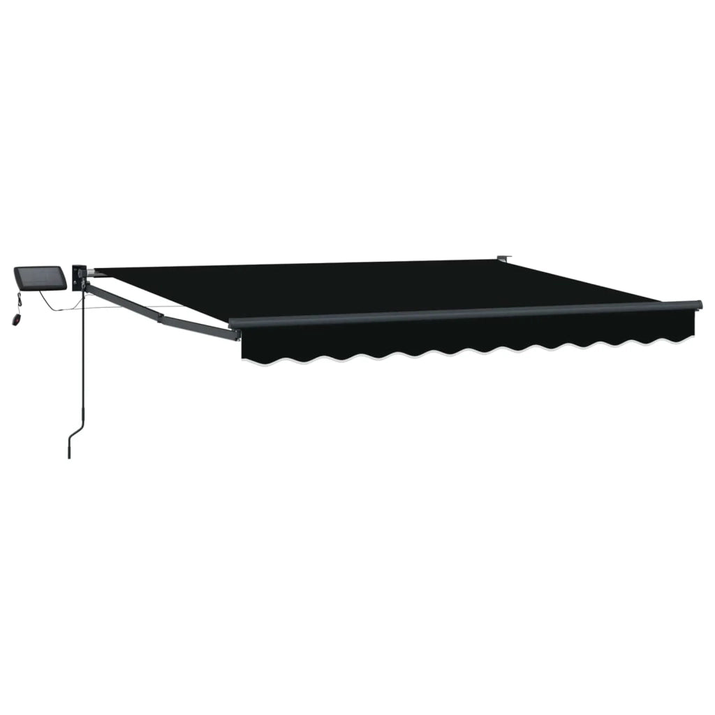 Tenda da Sole | Tenda retrattile manuale con LED Nero e antracite 3 x 2,5 m
