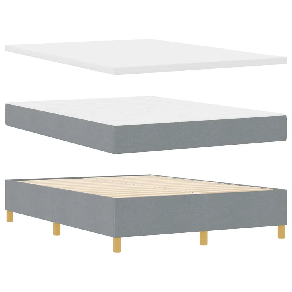 Letto a Molle con materasso Grigio chiaro 140 x 200 cm Tessuto