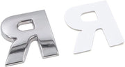 Emblema Auto in Metallo con Forma di R in Argento