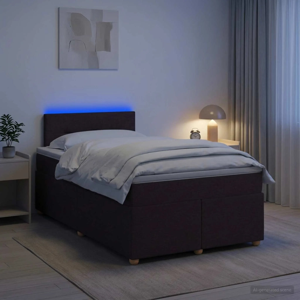 Letto box spring con materasso Marrone Scuro 120 x 200 cm 3452397