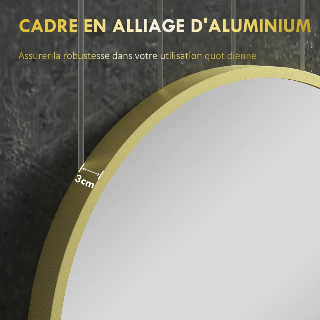 Specchio ovale da parete in alluminio ¨C Minimal ¨C dorato 40x70 cm
