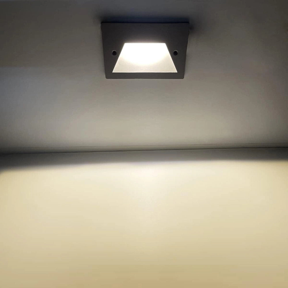 Trade Shop - Faretto Incasso Per Cassetta 503 Segnapasso 3w Tecnologia Cct Con Switch Ip65 Es49-3c - Grigio