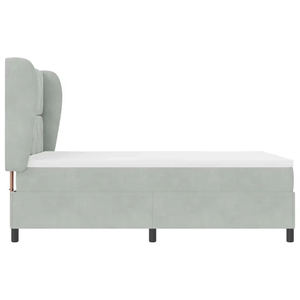 Letto a molle con materasso Grigio chiaro 200 x 140 cm Velluto 3340982