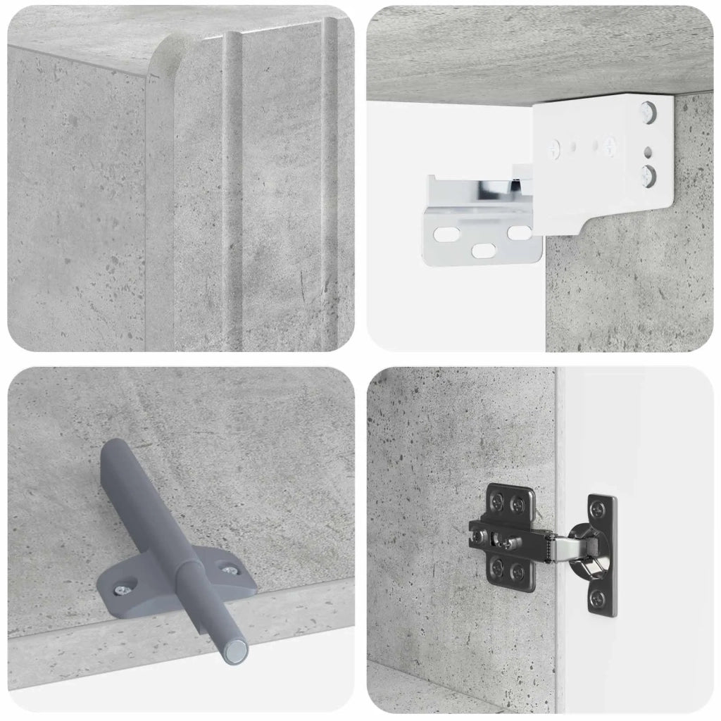 Armadio da bagno a muro ZWOLLE Grigio Cemento 30 x 31 x 63 cm 896368