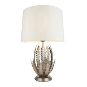 Lampada tavolo Art Déco argento foglie E27 Endon Delphine
