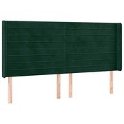 Testiera | Testata ad Orecchio Verde Scuro 163x16x118/128 cm in Velluto
