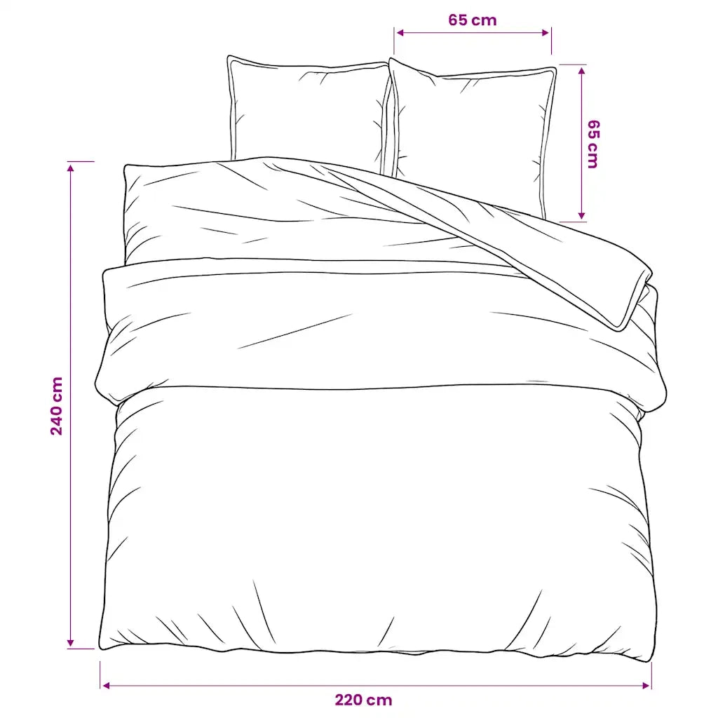 Set Copripiumino Grigio 220x240 cm in Cotone 136452