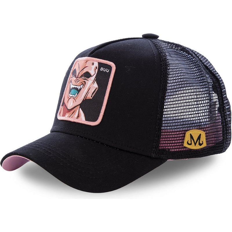 Cappellino da baseball nero con personaggio dei cartoni animati Dragon Ball BUU