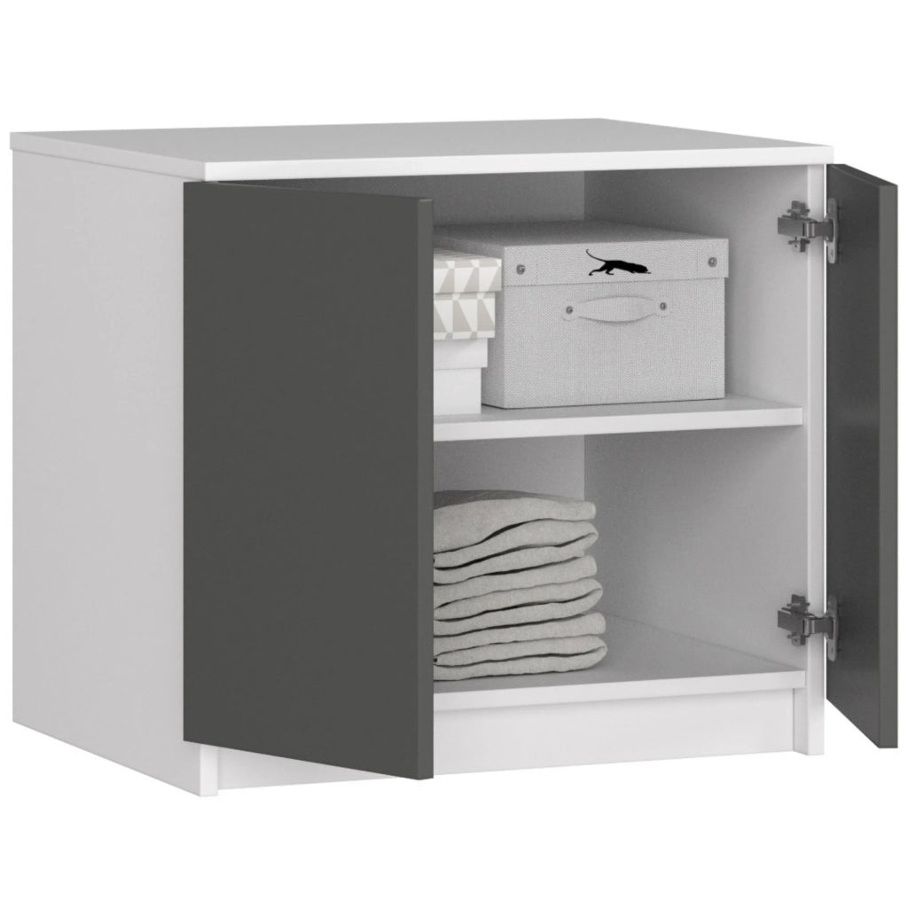 Sopralzo per armadio AKORD S60 Bianco 60 cm 2 ante inserto frontale Grigio Grafite 60x51x55 cm