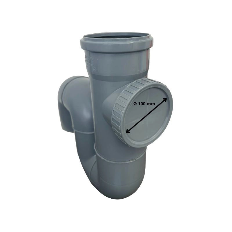 Sifone Verticale Chiuso in Polipropilene : Diametro - 125 mm ( tappo Ø 100 mm)