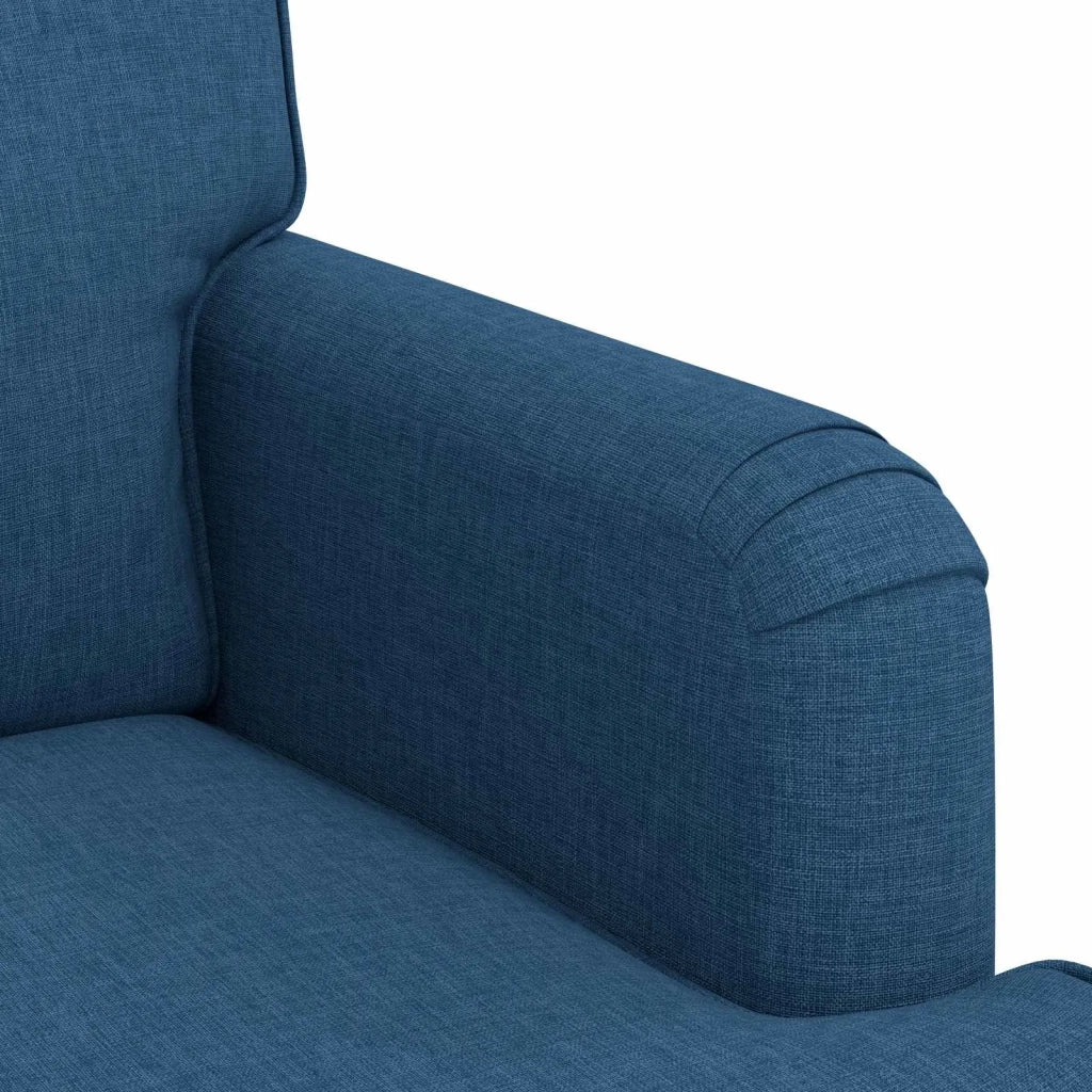 Divano 2 pcs Blu 144 x 80 x 85 cm Tessuto