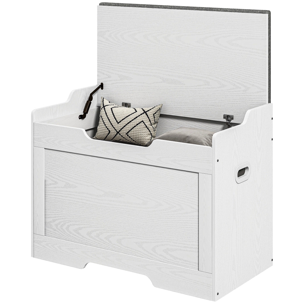 Panca Contenitore in Legno con Cuscino ¨C zephmum ¨C Bianco 75x40x56