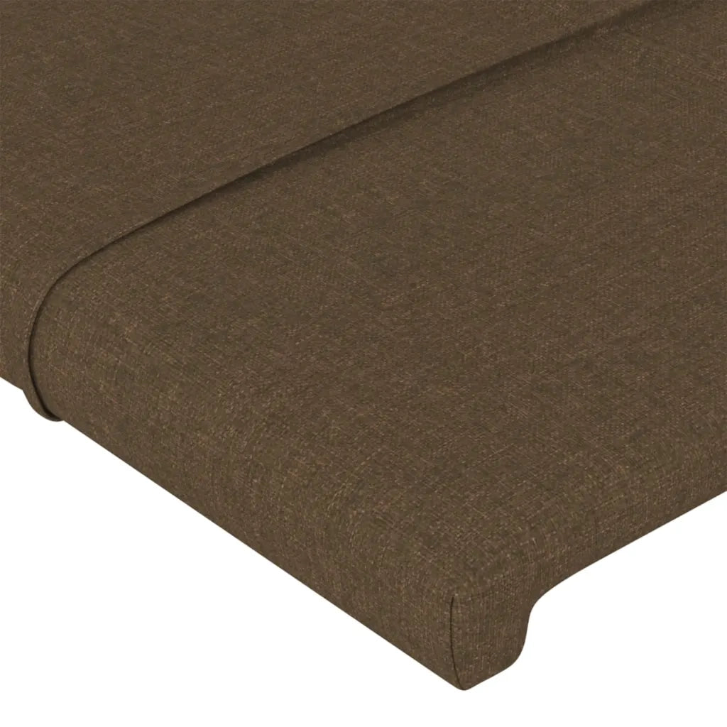 Testiera ad Orecchio-Testata con Orecchie Marrone Scuro 203x23x118/128 cm in Tessuto 585897