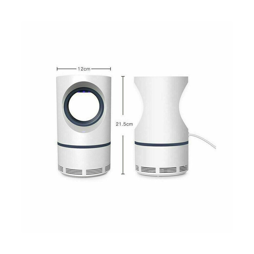 Trade Shop - Lampada Anti Zanzare Insetti Mosche Zanzariera Elettrica Usb Led Aspiratore Fan -