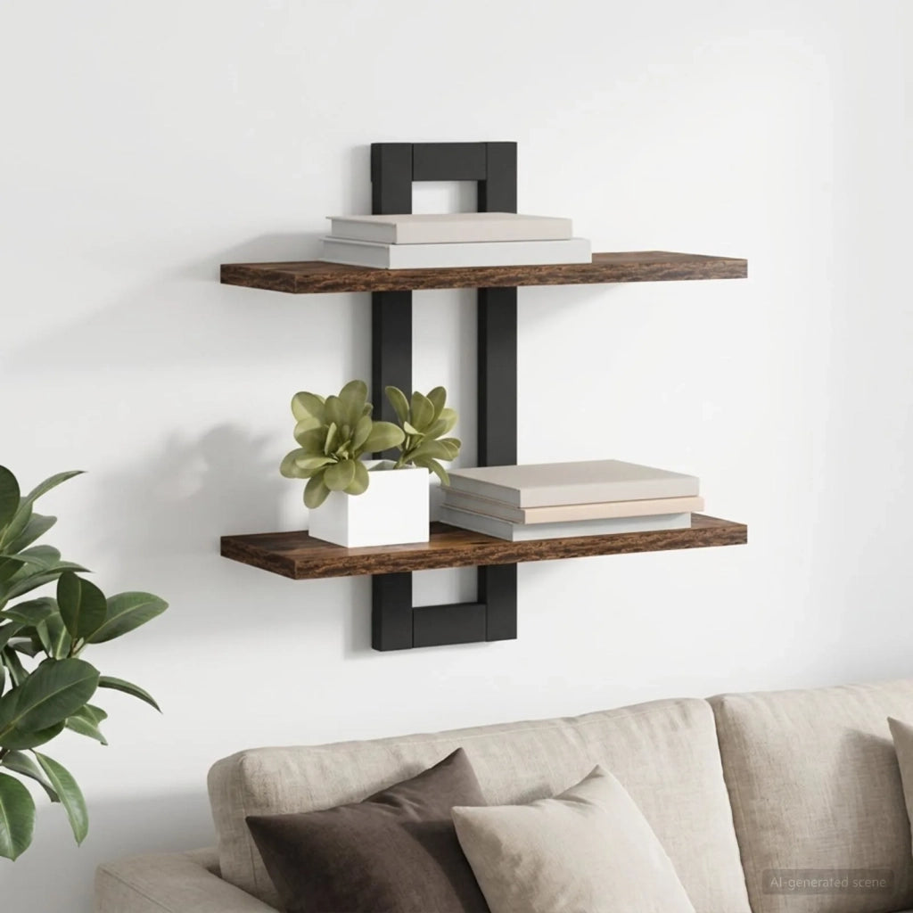 Scaffali flottanti Rovere Fumo 40 x 15 x 40 cm 8012416