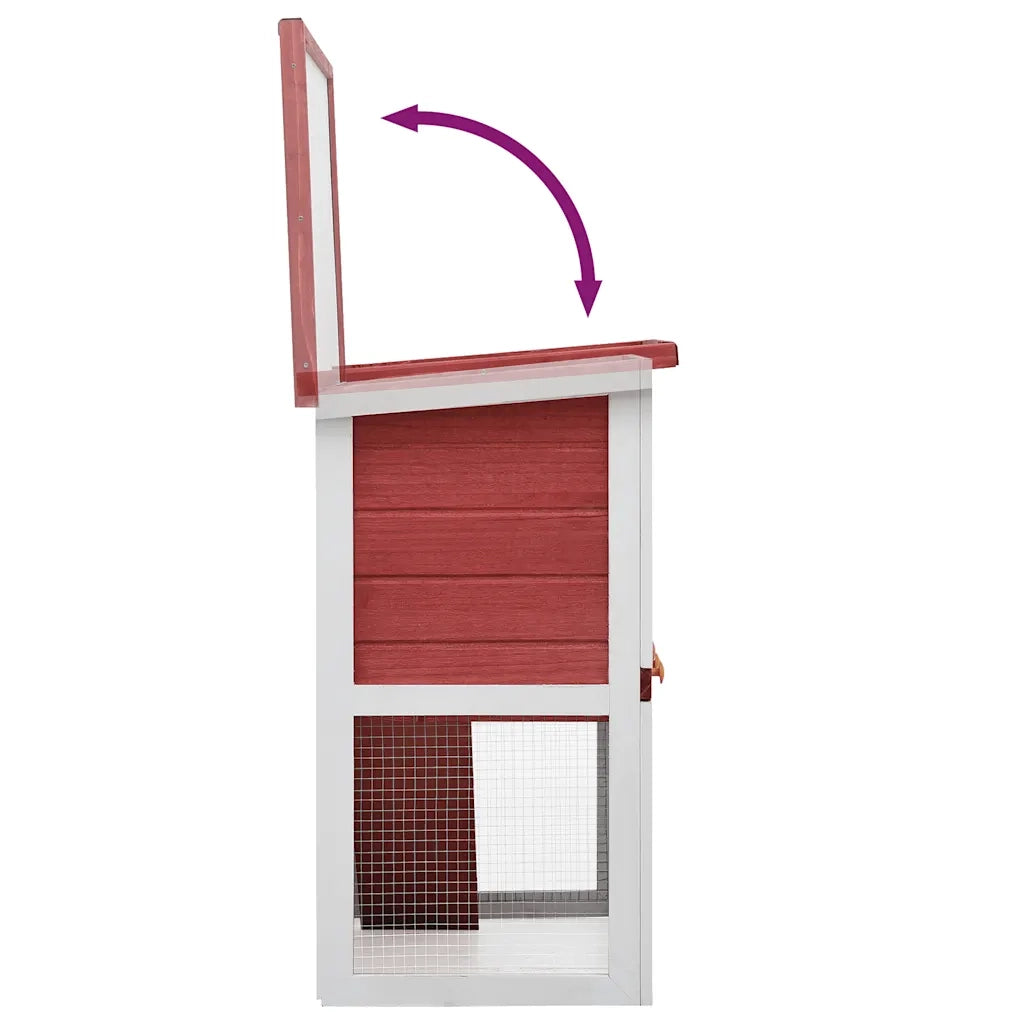 Conigliera per Esterni con 1 Porta Rosso in Legno CFW8527397