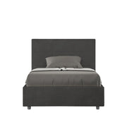 BS COM Letto una piazza e mezza contenitore imbottito 120x210 microfibra grigio