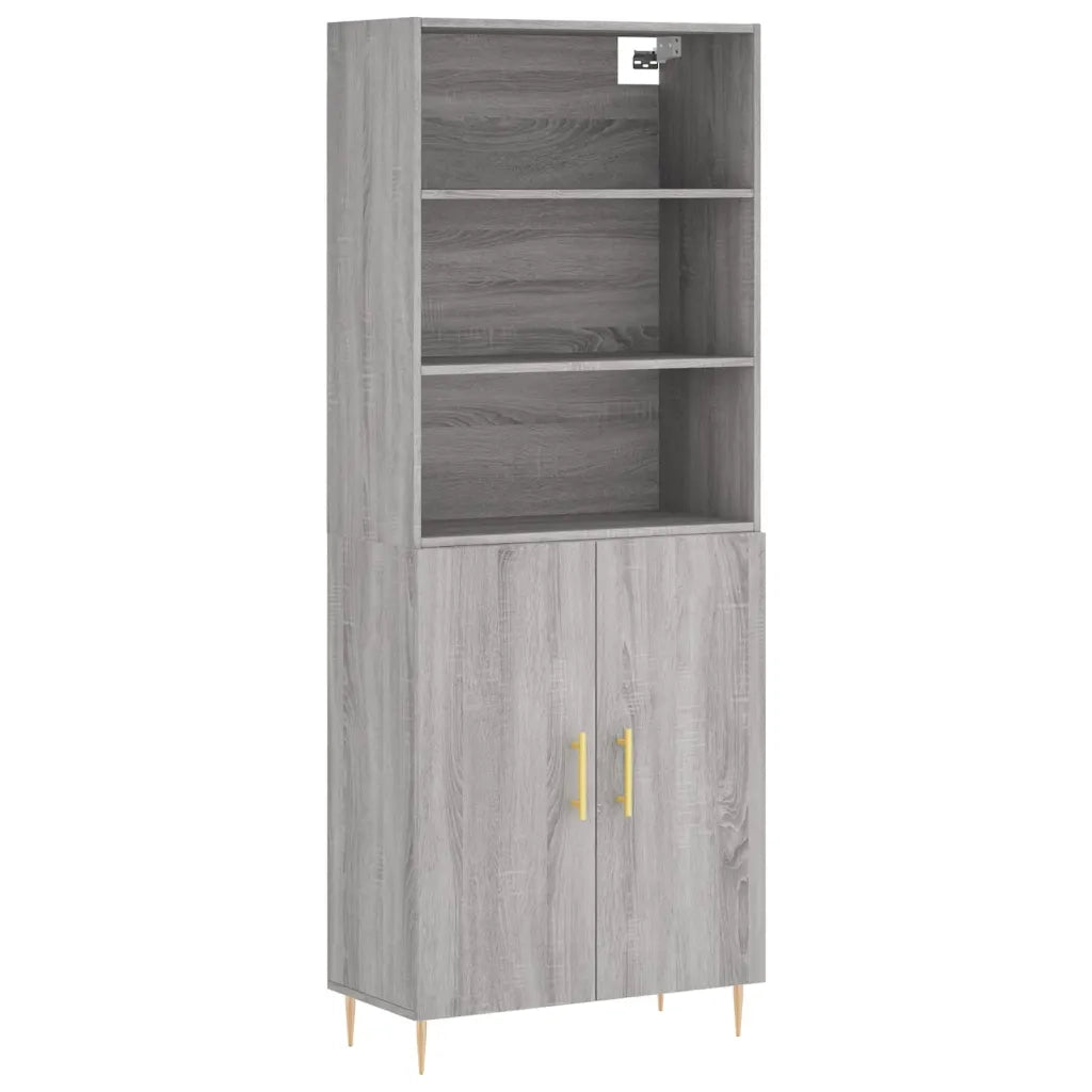 Credenza | Madia | Buffet da pranzo | Armadio da pranzo Grigio Sonoma 69,5x34x180 cm in Legno Multistrato