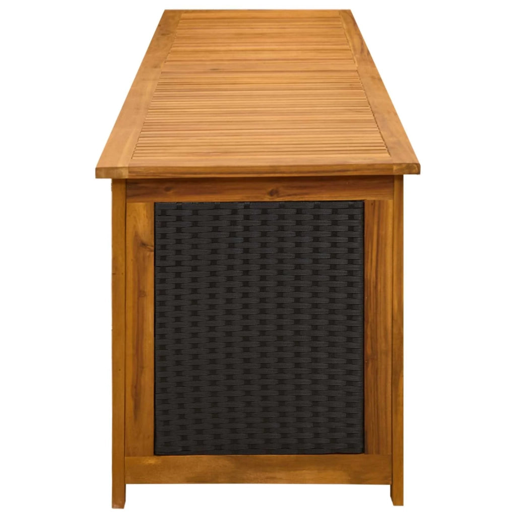 Scatola di Stoccaggio per Giardino 185 L 200 x 50 x 56 cm Nero 42002712