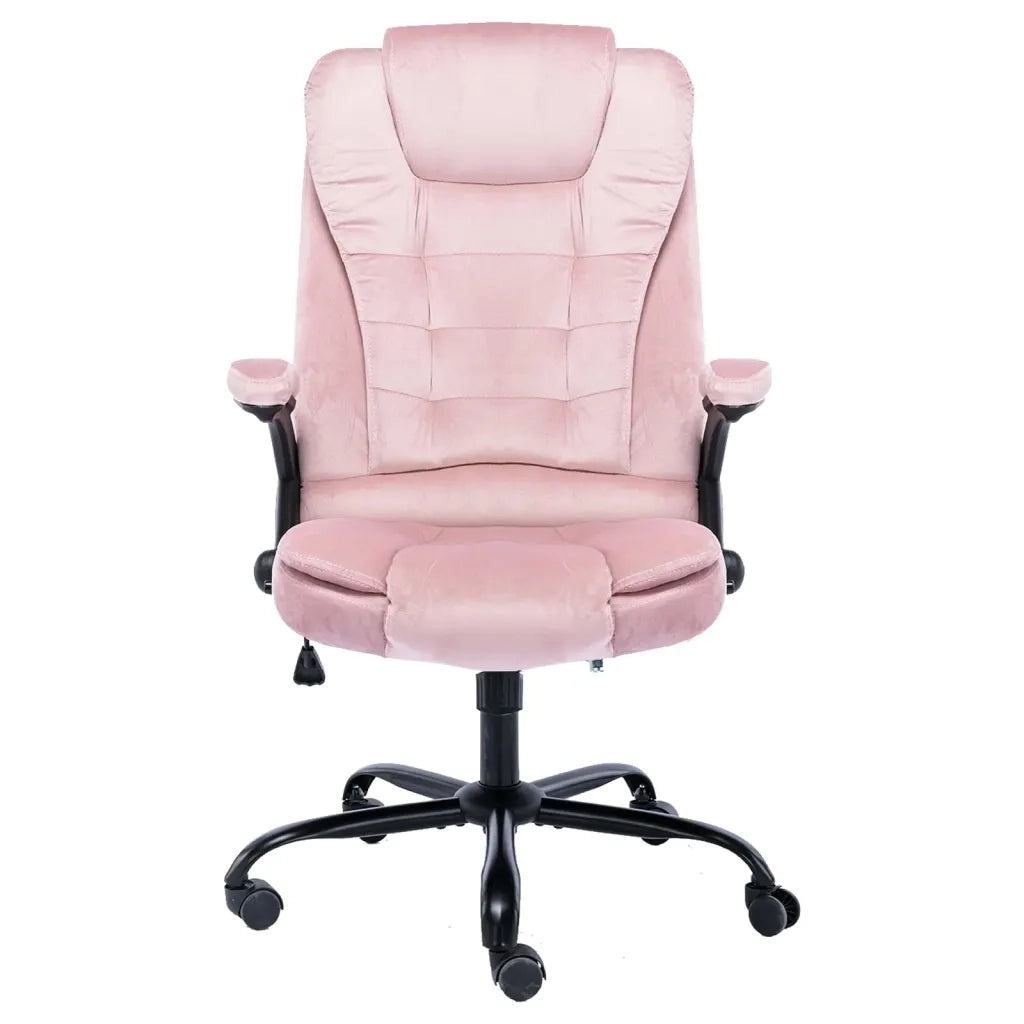 Sedia da Ufficio | Sedia da Gaming Rosa in Velluto
