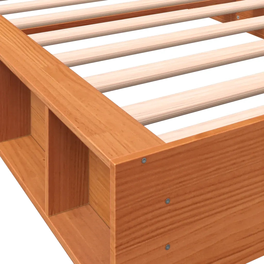 Letto senza Materasso-Struttura Letto Marrone Cera 90x190 cm in Legno di Pino 677848