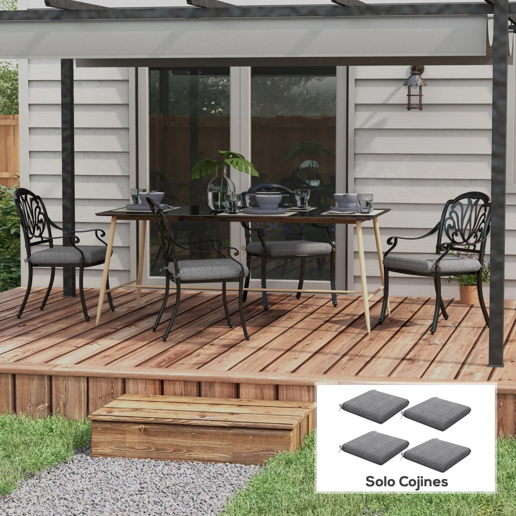 Set di 4 Cuscini per Sedie da Pranzo ¨C zephmum ¨C Grigio 47x47x7cm