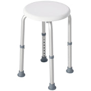 Sgabello da Doccia Girevole ¨C Xylo ¨C Alluminio Regolabile 8 Livelli Antiscivolo Bianco
