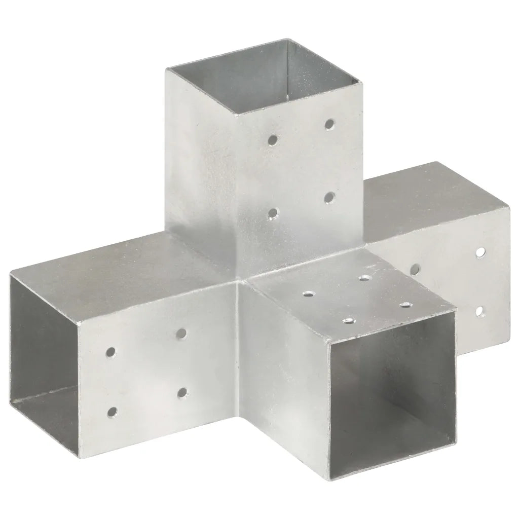 Connettori per Pali a Forma di X 4 pz Metallo Zincato 81x81 mm CFW4045018