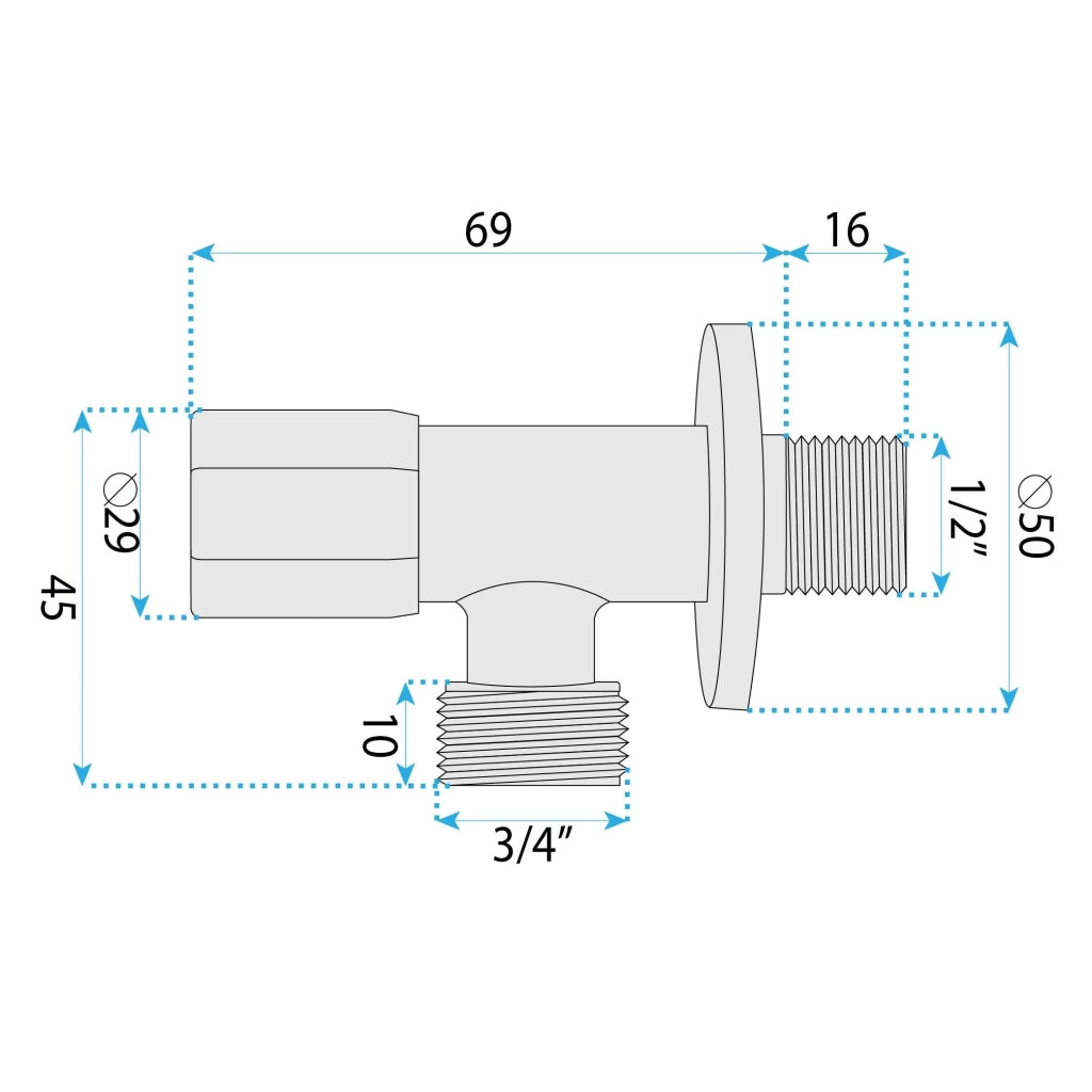 Valvola Ad Angolo 02 1/2" X 3/4" Black