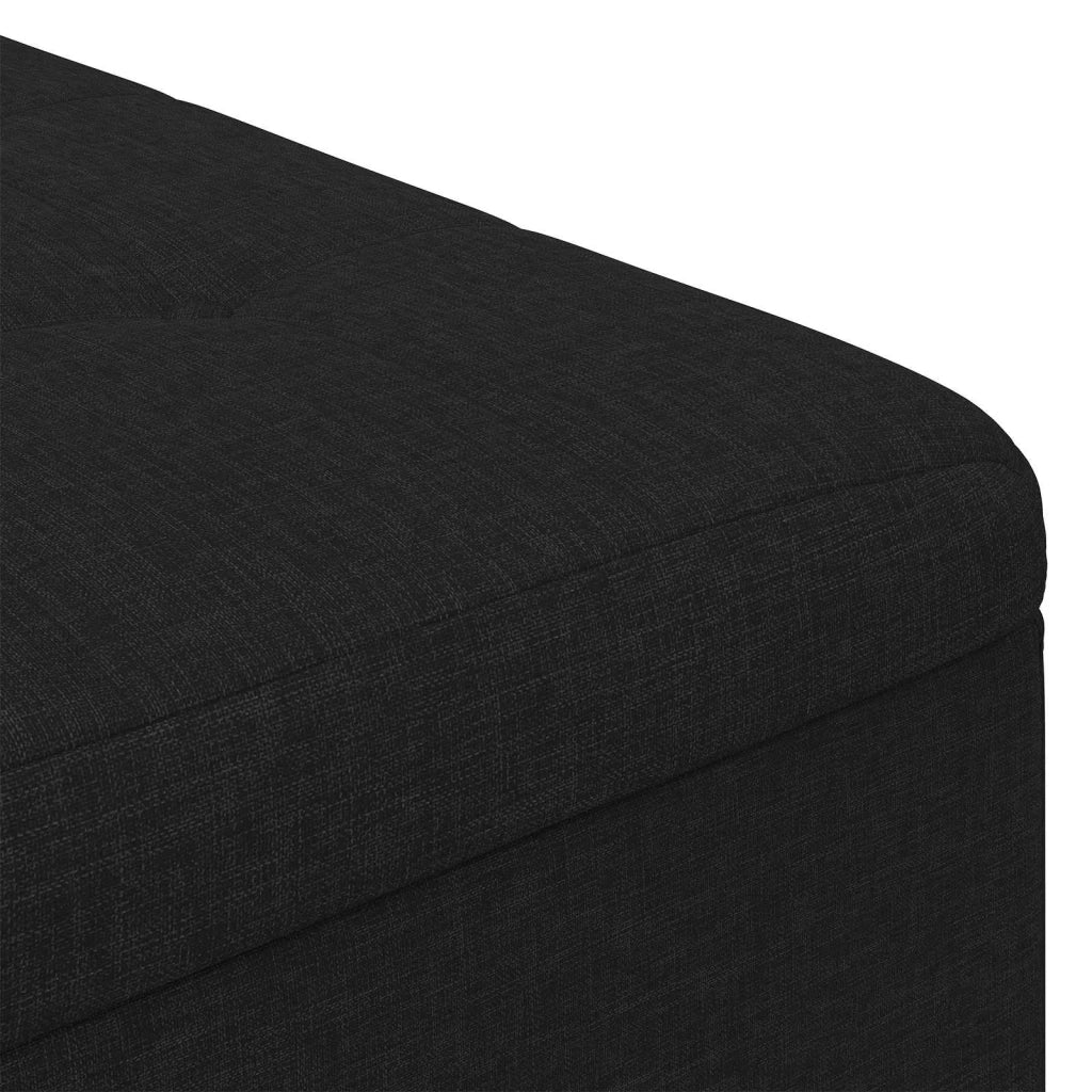 Pouf contenitore con cuscino Nero 80 x 80 x 45 cm Tessuto 876835