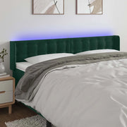 Testiera a LED Verde Scuro 183x16x78/88 cm in Velluto 3123733