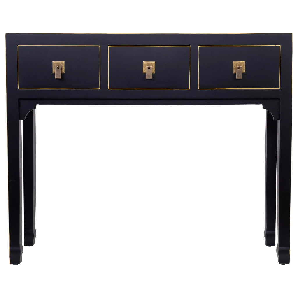 Mobile da ingresso in legno con 3 cassetti 95x26x78