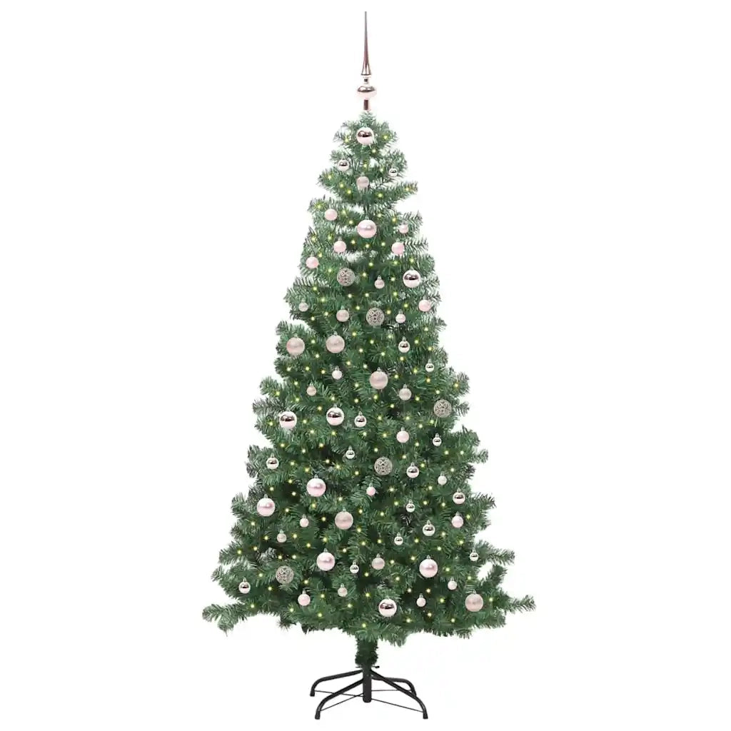 Albero di Natale | Decorazioni natalizie con 300 LED con supporto Verde 240 cm PVC
