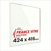 424 x 416 x 4 mm - Vetro per stufa a legna - vetro camino di ricambio - vetro per caminetto resistente al fuoco - France Vitre
