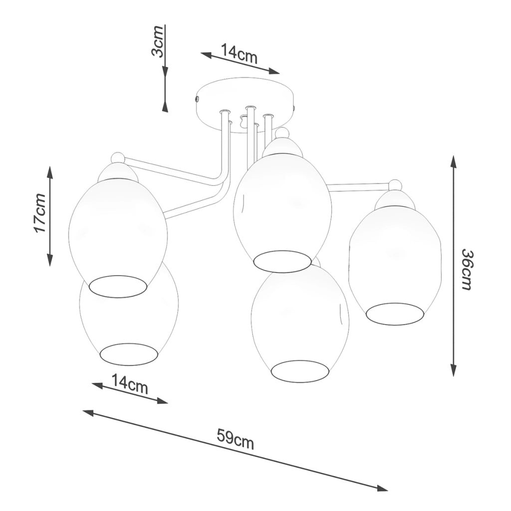 Lampadario FILLAN 5 nero