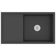 Lavello da Cucina Lavorato a Mano-Lavandino-Lavabo Nero Acciaio Inox 646241