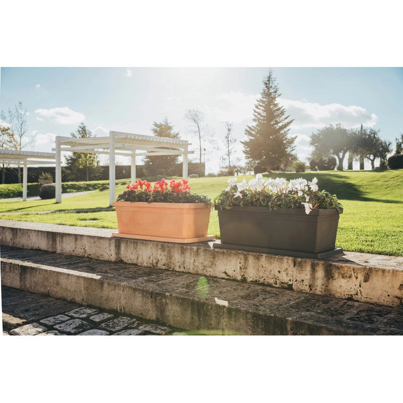 Vaso Fioriera decorativo classico tradizionale 100x47 H38 in polimero resistente impruneta per piante per giardini e terrazze - Made in Italy