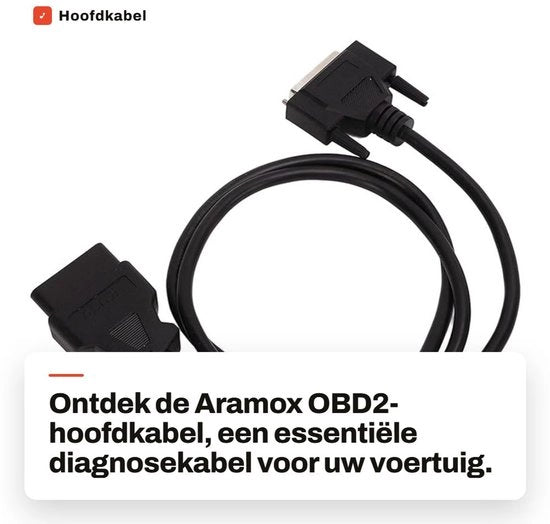 Cavo OBD2 di Rimpiazzamento EAC0093L01A - Cavo Diagnostico OBDII - Connessione da 25-pini a 16-pini - Compatibile con Ethos EESC312 93L - Connessione in gomma/PVC resistente - Comunicazione ottimale - Cavo diagnostico