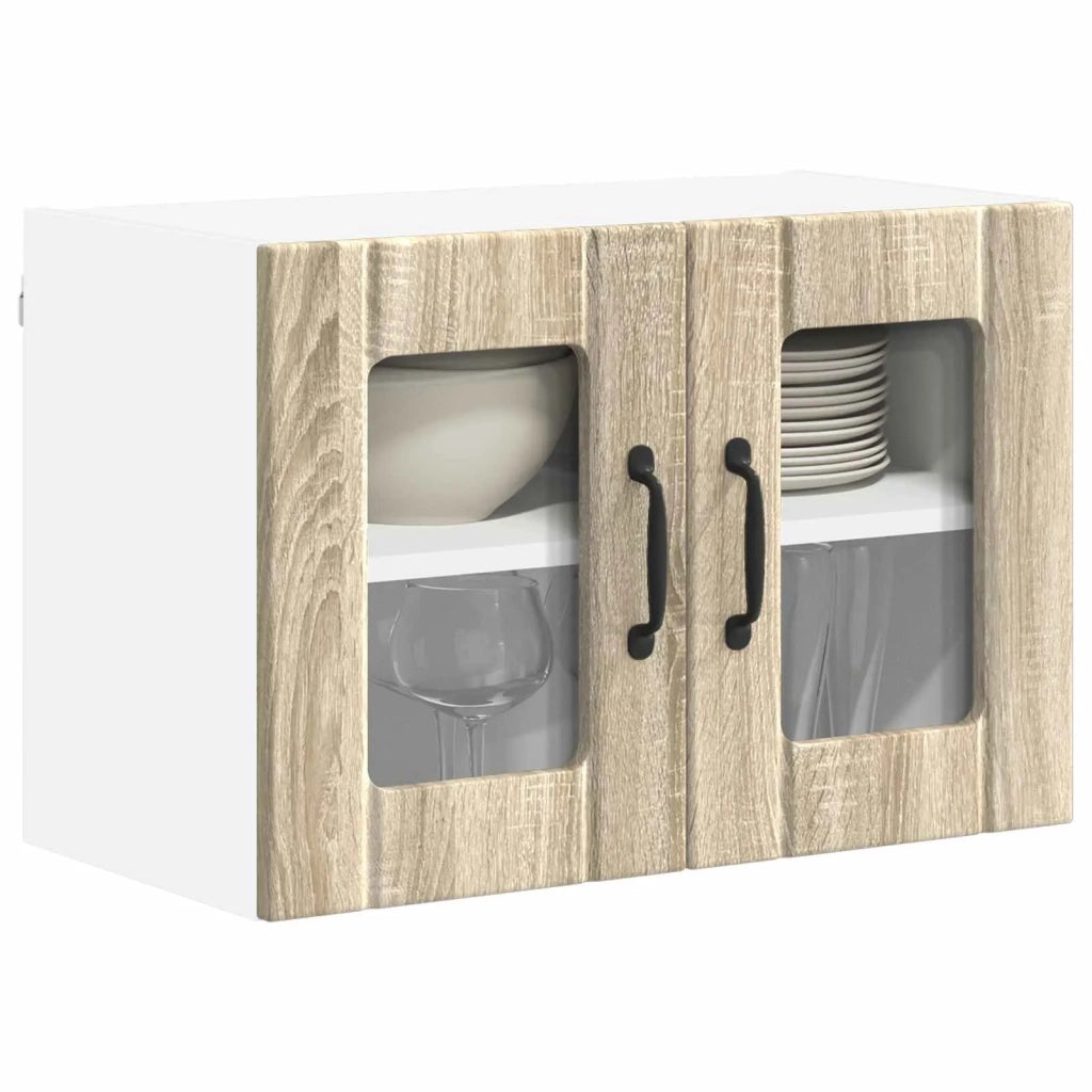 Pensile da cucina | Mobile in vetro da parete LUCCA Rovere Sonoma 60 x 31 x 40 cm