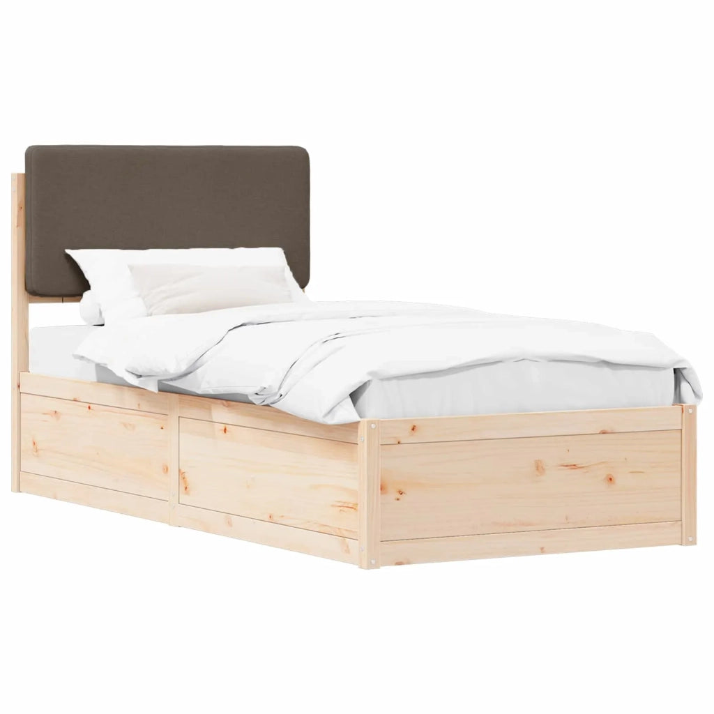 Letto con Testiera Rivestita Talpa 90 x 190 cm Pino massello 877667