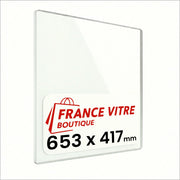 653 x 417 x 4 mm - Vetro per stufa a legna - vetro camino di ricambio - vetro per caminetto resistente al fuoco - France Vitre