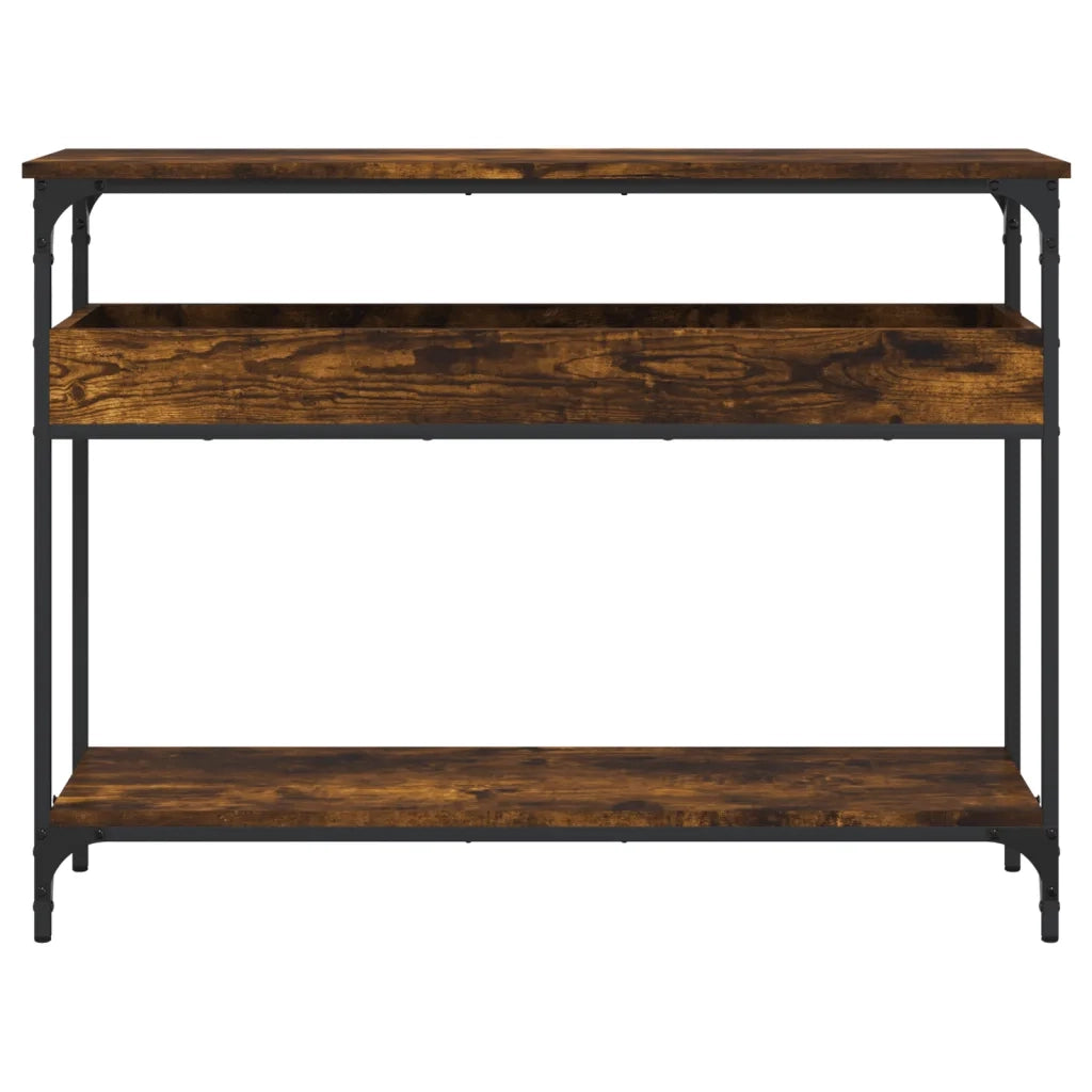 Tavolo Consolle Ripiano Rovere Fumo 100x29x75 Legno Multistrato 837719