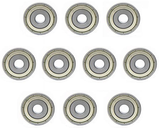Lager a Rullo Profondo - Piccolo Lager - 608ZZ - 8x22x7mm - Copertura in Acciaio - Stagno - Argento - Adatto a - 10 pezzi - Lagers a Rullo - Metallo