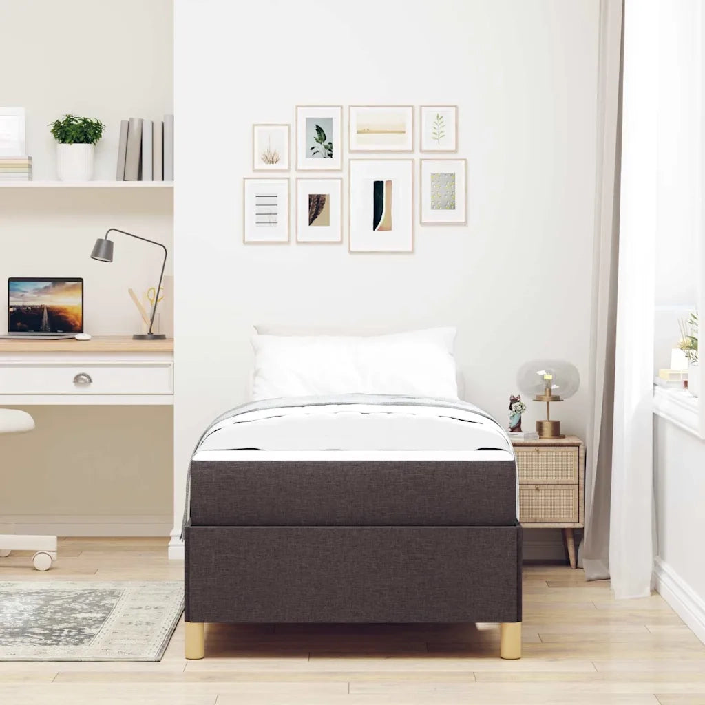 Letto singolo | Letto per adulti | Struttura del letto Marrone Scuro 90 x 190 cm Tessuto